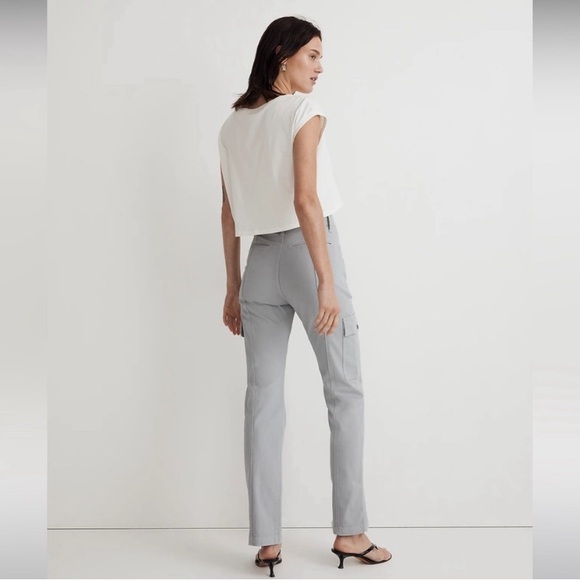 Madewell The Garment-Dyed '90s Straight Cargo High-Waisted Pants Gray Solstice - Picture 2 of 6